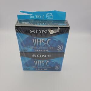 Sony VHS-C Premium 30 Minute TC-30VHGL 2 Pack Blank Cassette Tape